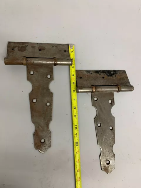 Vintage Large Pair Stanley Works Strap Hinges Barn Door Type Rustic Hardware