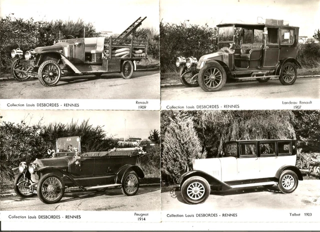 4 Photo-cartes Automobiles anciennes. Cartes des années 60. Non postées. Lot 2.