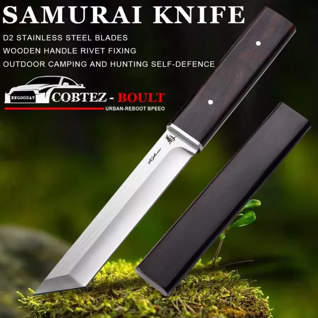 JAPAN SAMURAI TANTO Fixed Blade Tactical Knife Hunting Survival ...