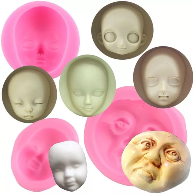 Baby Face Shaped Emotion Molds Silicone Fondant Crafts Accessory Mould Decor 1pc