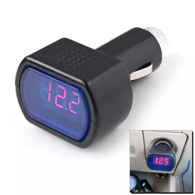 Tester Digitale Tensione Batteria Auto Camper Moto Luce LED Voltimetro Voltmetro