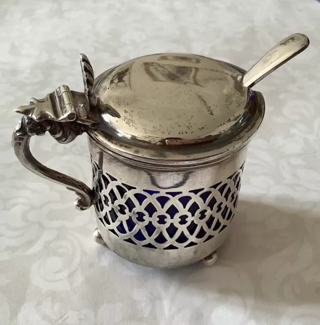 Hallmarked Silver Mustard Pot With Original Liner Dated 1904 by JR Ltd
