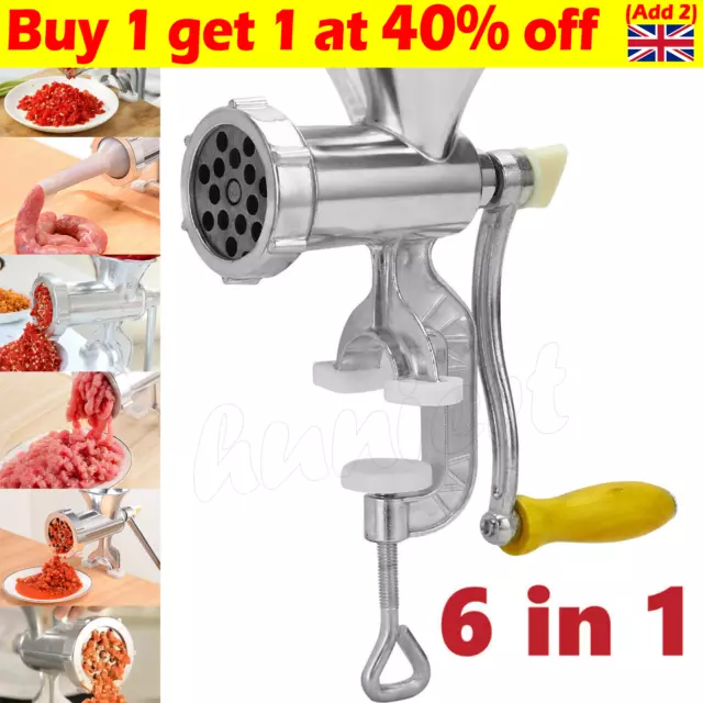 Manual Rotary Meat Grinder Mincer Machine Food Aluminium Alloy Sausage Maker--UK