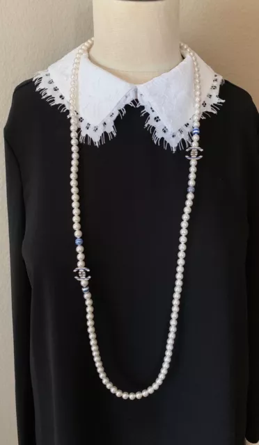 Vintage Chanel Faux Pearl Necklace With CC Rhinestones - Etsy Finland