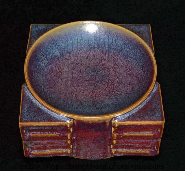 8 " Antique Old China Jun Kiln Porcelain Dynasty Yu Zong inkstone inkslab