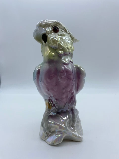 Rauchverzehrer Kakadu Porzellan Hochglänzend, bunt, Lampenschirm Höhe ca. 22 cm