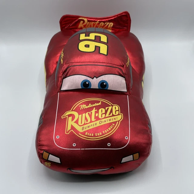 DISNEY STORE PIXAR Cars Lightning McQueen Plush Pillow 15” Metallic Red