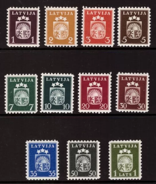 Lettonia 1940 stemma di Vidzeme, Kurzeme e Latgale set nuovo di zecca francobolli nuovi di zecca