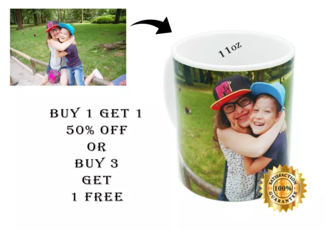 Custom Photo Mug Personalised Design Cup Text Name Birthday Eid Gift Tea