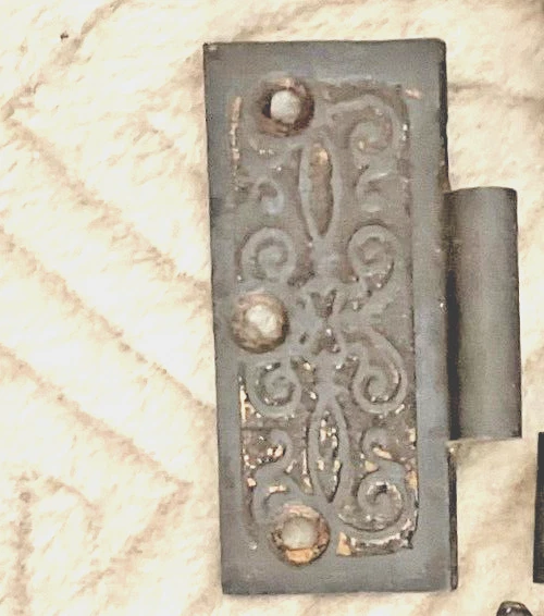 Antique Cast Iron  Door Hinge, Left Half Only - 3½" x 3½"