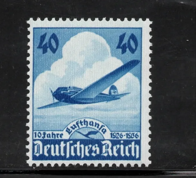 Deutsches Reich 1936 Mi.Nr.603 Lufthansa Heinkel-Flugzeug postfrisch einwandfrei
