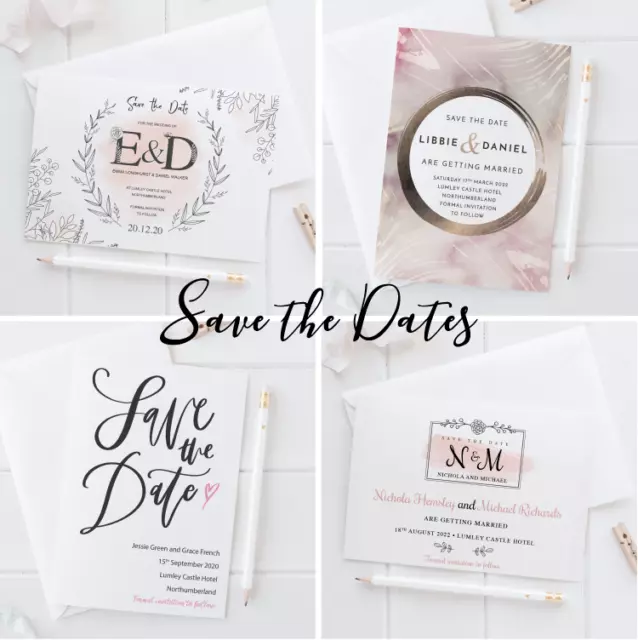 Personalised Wedding Save the Date Cards Invites Invitations with Envelopes