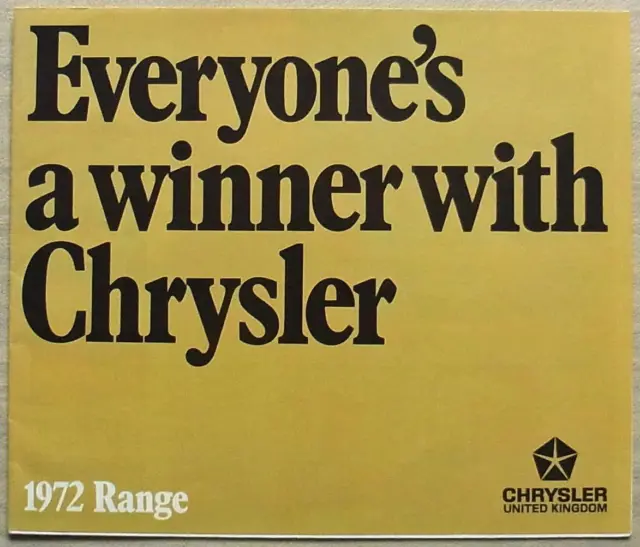 CHRYSLER UK RANGE HUMBER Sunbeam HILLMAN Car Sales Brochure 1972 #C9423/H/1/250