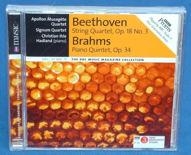 Beethoven:String Quartet, Op.18 No.3 / Brahms:Piano Quintet. BBC Music CD *NEW*