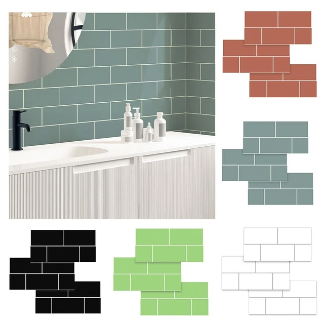 Piastrelle Autoadesive Da Parete INNO STICKERS - Effetto Art Déco - 15x18 Cm - Bianco - Impermeabili Per Cucina E Bagno
