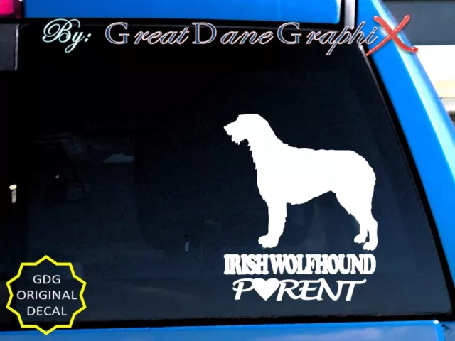 Irish Wolfhound PARENT(S) - Vinyl Decal Sticker / Color Choice - HIGH QUALITY