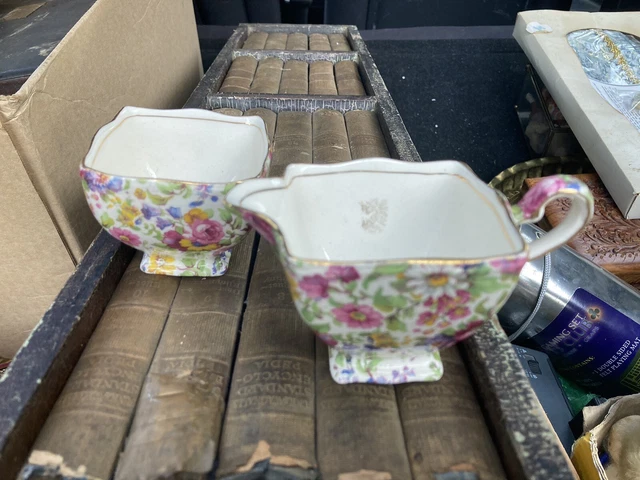 Vintage Royal Winton Summertime Sugar and Creamer set
