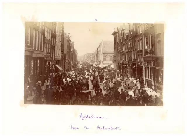 Nederland, Rotterdam, Boterslootstraat Vintage print,  Tirage albuminé  18x2