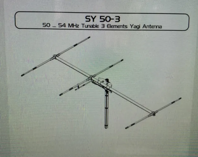 Sirio SY50-3 - High Gain 6m (50MHz) 3 Element Yagi Beam Antenna