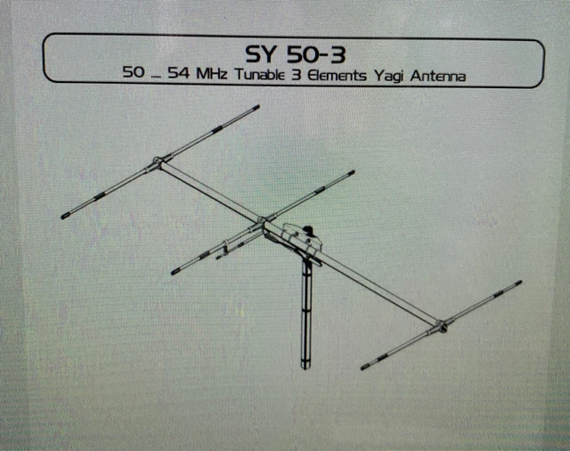 Sirio SY50-3 - High Gain 6m (50MHz) 3 Element Yagi Beam Antenna