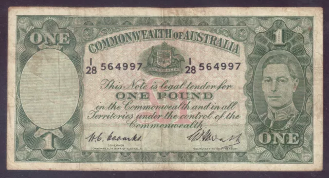 1949 Australia 1 Pound £1 Coombs/Watt ***George VI*** R.31