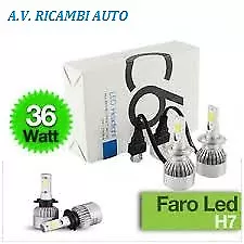 Coppia H7 Lampade Led Auto Moto Fari Kit Lampadine 36W Luce Ultra Bianca 6000K