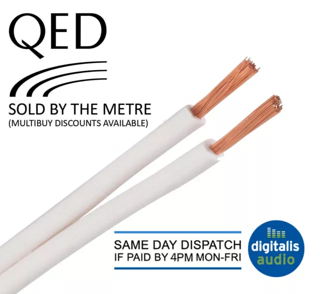 1m of QED 79 Strand White Oxygen Free Copper (OFC) HiFi Speaker Cable