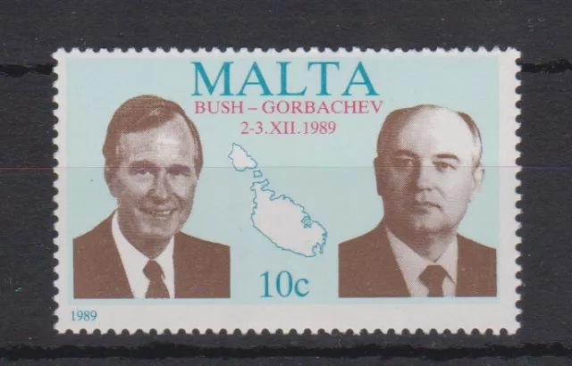 Mnh Malta Stamp Set 1989 Bush - Gorbachev Sg 863