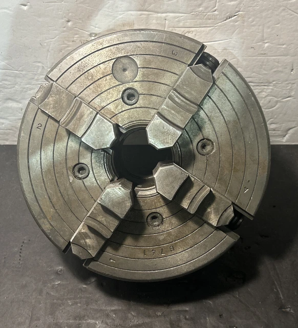 10” 4-Jaw Independent Lathe Chuck D1-5 Back G741 Machinist Used