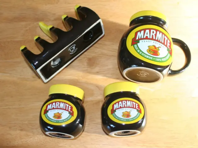 Marmite Collectables Toast Rack - Egg Cup x2 - Mug  Set Joblot