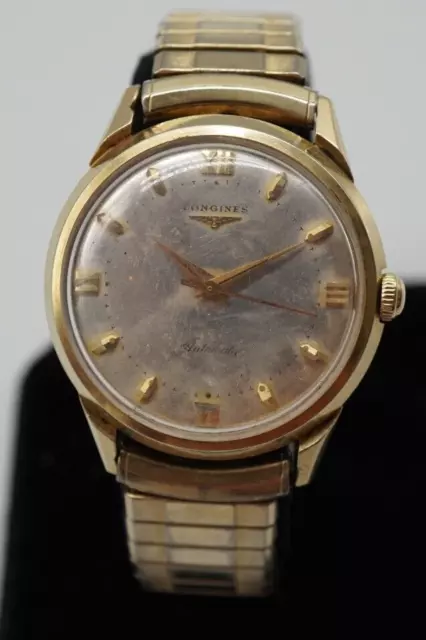 VINTAGE LONGINES 14K Solid Gold Bezel 19AS Automatic34mm Wrist Watch ...