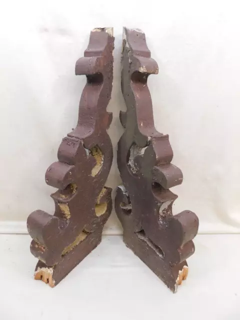 1800's Antique Wooden CORBELS Scrolled Fretwork VICTORIAN EASTLAKE Style ORNATE