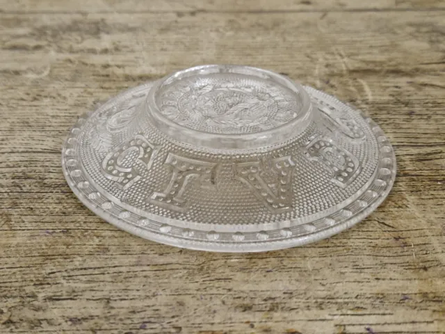 Small 5" Antique 1869 GLADSTONE for the Million Clear Pressed Glass Dish 3