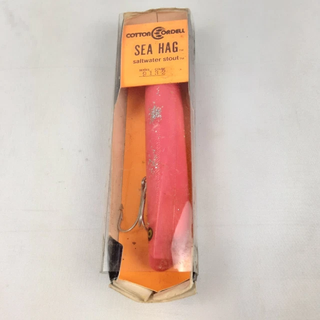 Vintage Cotton Cordell Sea Hag Saltwater Stout Fishing Lure 9132 Pink
