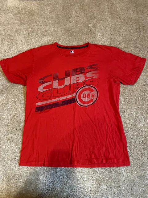 Chicago Cubs Tee Shirt Red and blue MLB Tag  Size Large