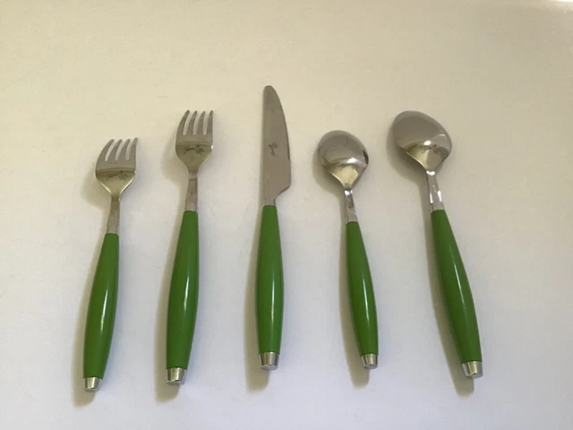 Fiestaware Green Flatware Silverware Dinner 5-piece Lot Set
