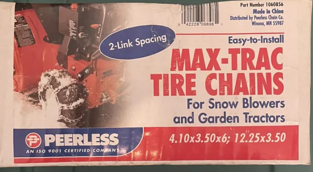 Peerless Max-Trac 1060856 Snow Blower Tire Chains 4.10x3.50x6  12.25x3.50