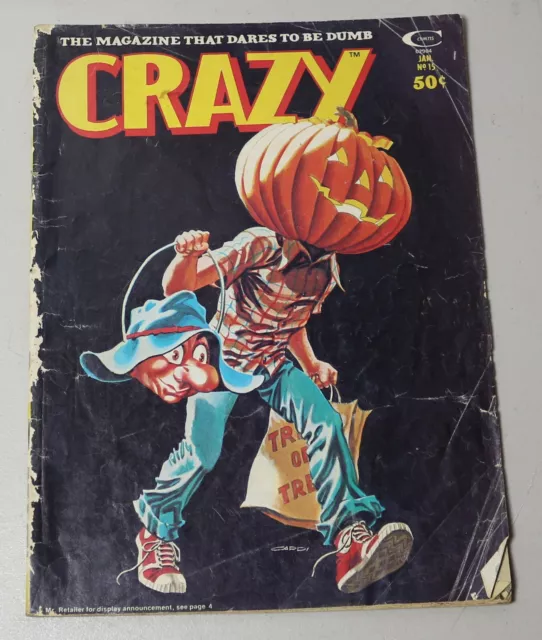 Vintage Crazy Magazine No. 15 Halloween cover Hard To Find Jack O Lantern