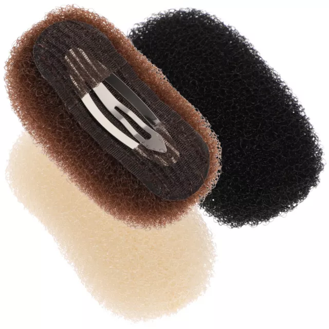 Peine de inserción de base de cabello con clip de cabello esponja de volumen 3 piezas para mujer hágalo usted mismo