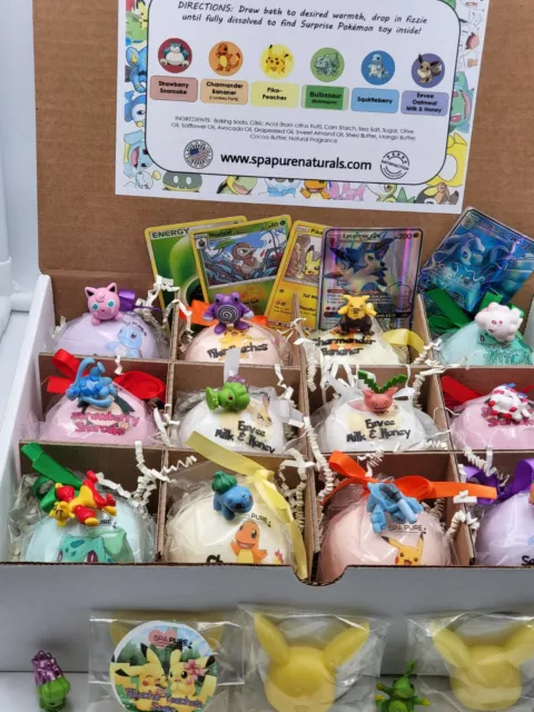 12 POKE-Bomb Bath Bombs For Kids With Surprise Toys Inside (POKEMON) USA made
