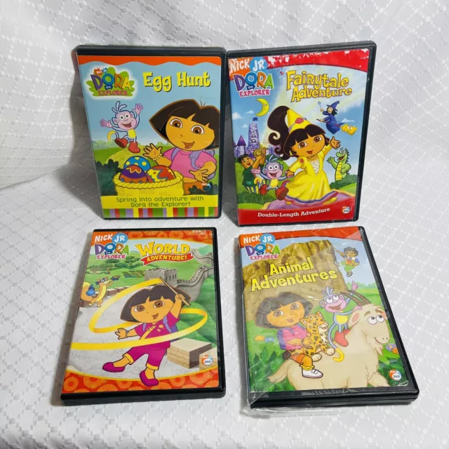 LOT OF 4 Dora the Explorer DVDS: Egg Hunt-World Adv- Animal Adv ...