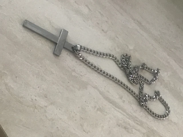 Tungsten carbide mens cross high polished luxurious pendant with 24” chain Tungsten carbide mens cross high polished luxurious pendant with 24” chain