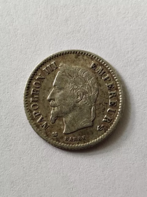 Monnaie 20 Cent En Argent 1867 BB Napoléon III