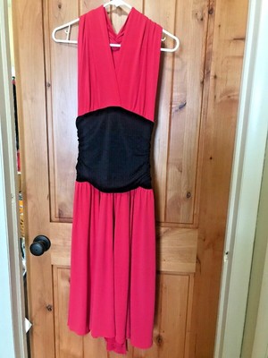 Falchi Chi Women's Size 6 Pink Ruched Pleated Halter Dress Marilyn Monroe Style