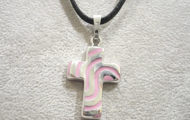 Collana Donna Argento 925 Con Ciondolo Croce E Zirconie - Catena 18 Pollici