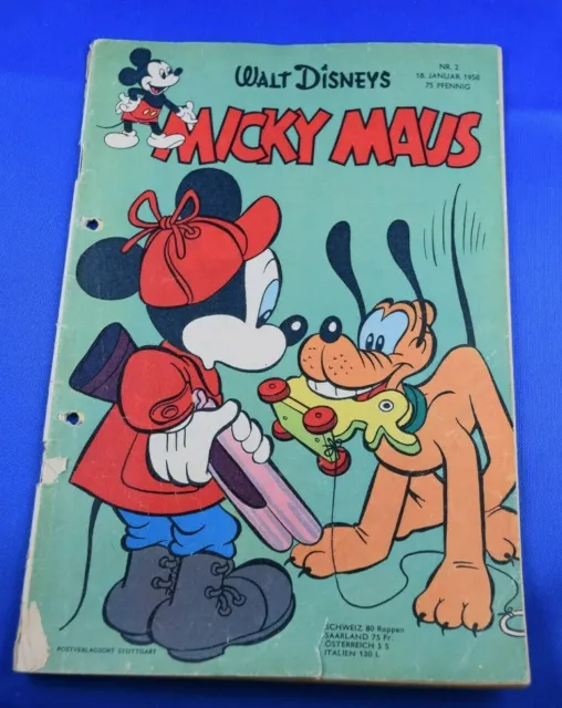 Walt Disneys Micky Maus Heft Nr.2 18.Januar 1958 Original Heft EHAPA Verlag