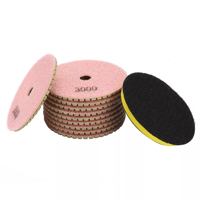 4" Diamond Wet Polishing Pad Grit 3000 10pcs for Granite Concrete Marble