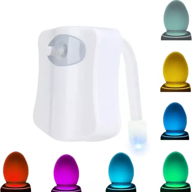 Luce Led per Water WC 8 Colori Illuminazione RGB Bagno Con Sensore Crepuscolare