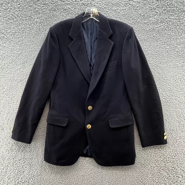 VTG Pierre Cardin Sport Coat Men 34S Navy Wool Cashmere Gold Button Classic