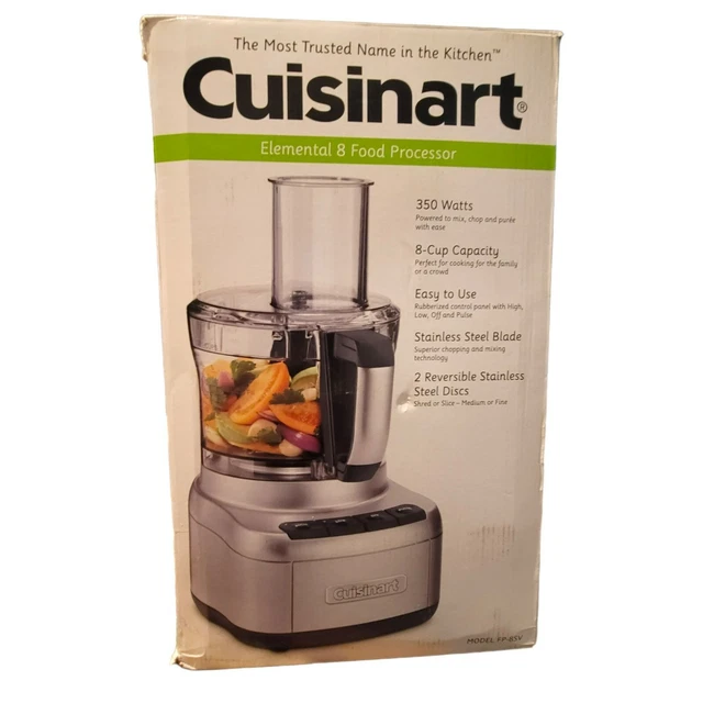 CUISINART ELEMENTAL 8 Food Processor 8Cup Shred Slice Chop FP8FV